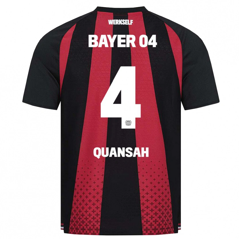 Danxen Mænd Jarell Quansah #4 Sort Hvid Rød Hjemmebane Spillertrøjer 2026/27 Trøje T-Shirt