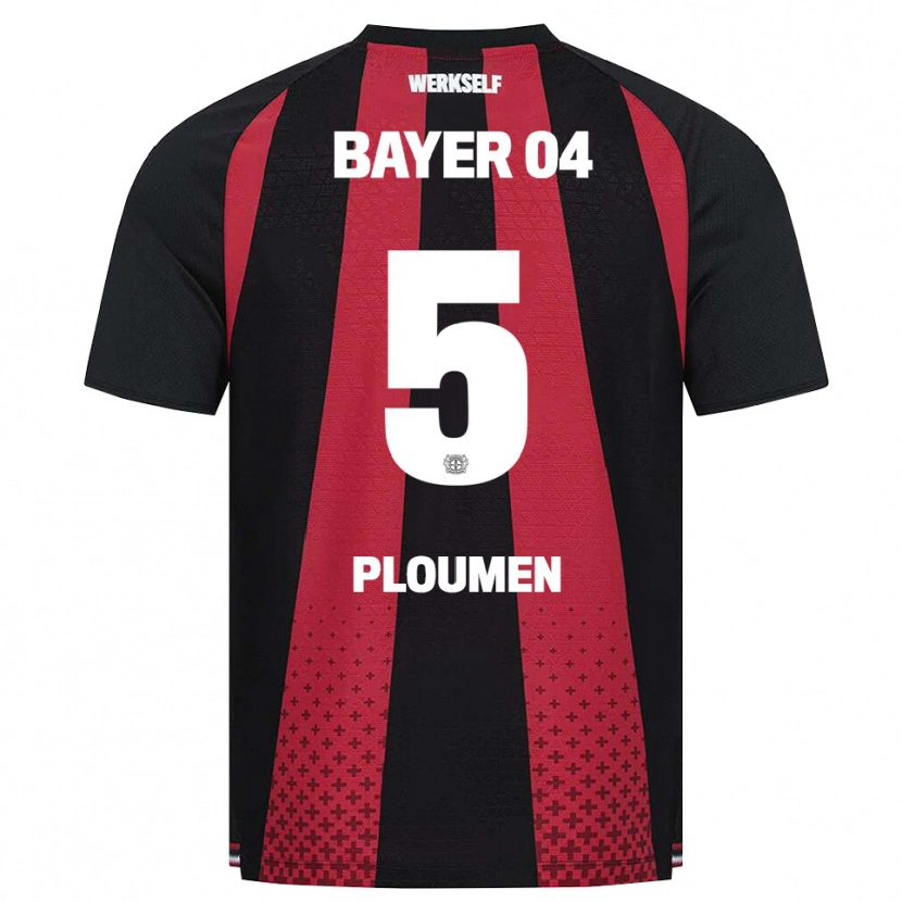Danxen Mænd Gilles Ploumen #5 Sort Hvid Rød Hjemmebane Spillertrøjer 2026/27 Trøje T-Shirt