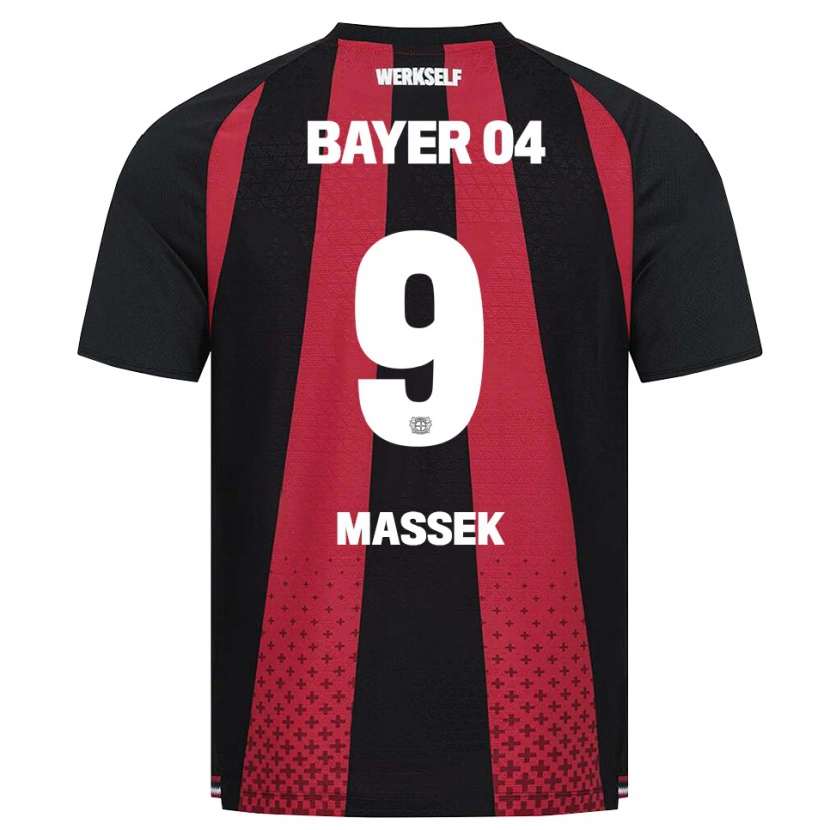 Danxen Mænd Ivan Massek #9 Sort Hvid Rød Hjemmebane Spillertrøjer 2026/27 Trøje T-Shirt