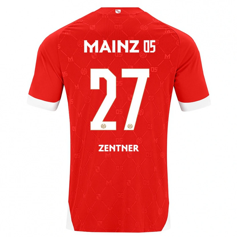 Danxen Mænd Robin Zentner #27 Rød Hvid Hjemmebane Spillertrøjer 2026/27 Trøje T-Shirt