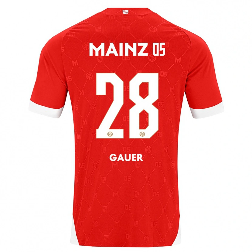 Danxen Mænd Luke Gauer #28 Rød Hvid Hjemmebane Spillertrøjer 2026/27 Trøje T-Shirt