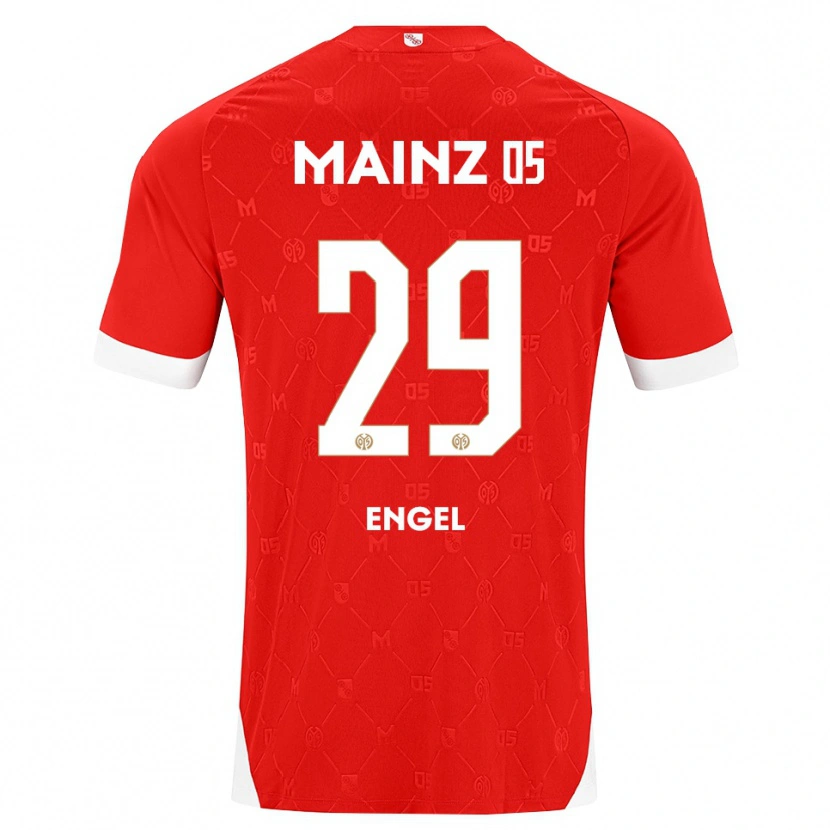 Danxen Mænd Fritz Engel #29 Rød Hvid Hjemmebane Spillertrøjer 2026/27 Trøje T-Shirt