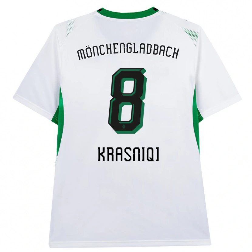 Danxen Mænd Engjell Krasniqi #8 Hvid Sort Grøn Hjemmebane Spillertrøjer 2026/27 Trøje T-Shirt