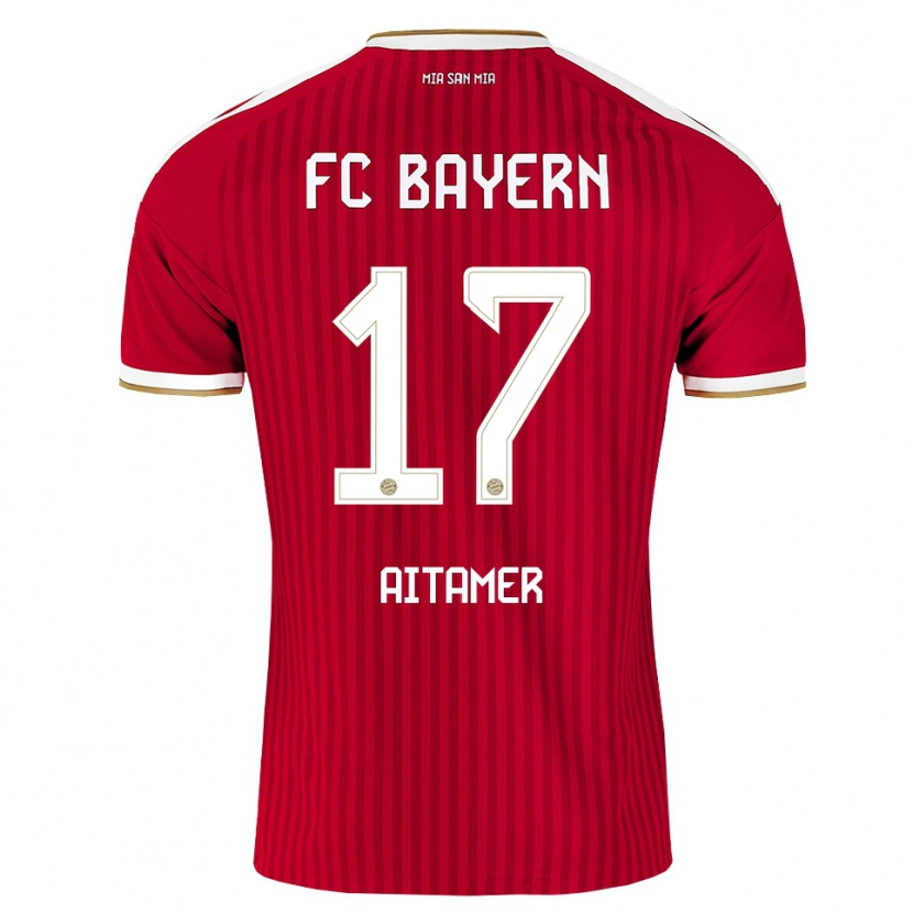 Danxen Mænd Younes Aitamer #17 Rød Hvid Blå Hjemmebane Spillertrøjer 2026/27 Trøje T-Shirt