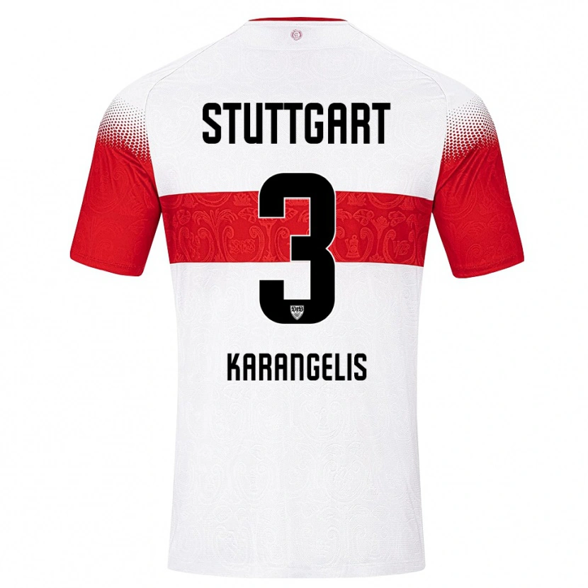 Danxen Mænd Konstantinos Karangelis #3 Hvid Rød Gul Hjemmebane Spillertrøjer 2026/27 Trøje T-Shirt