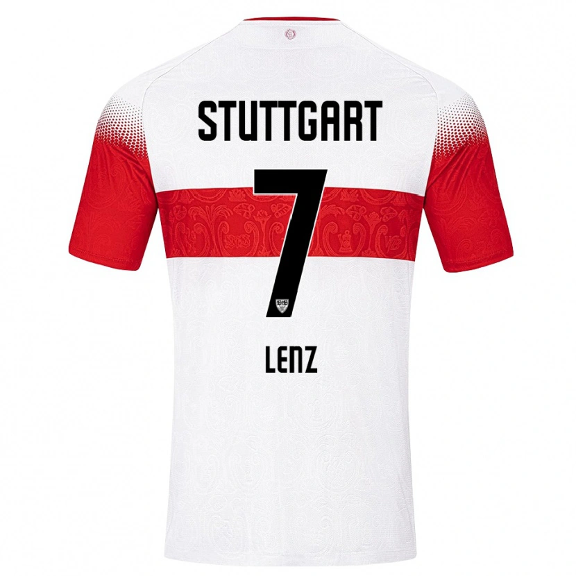 Danxen Mænd Vadim Lenz #7 Hvid Rød Gul Hjemmebane Spillertrøjer 2026/27 Trøje T-Shirt