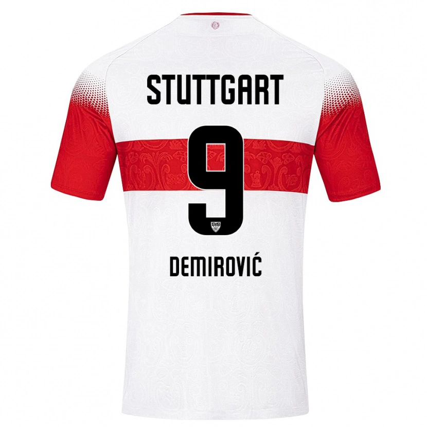 Danxen Mænd Ermedin Demirovic #9 Hvid Rød Gul Hjemmebane Spillertrøjer 2026/27 Trøje T-Shirt
