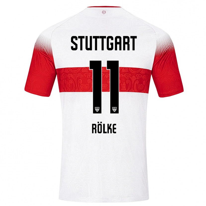 Danxen Mænd Oliver Rölke #11 Hvid Rød Gul Hjemmebane Spillertrøjer 2026/27 Trøje T-Shirt