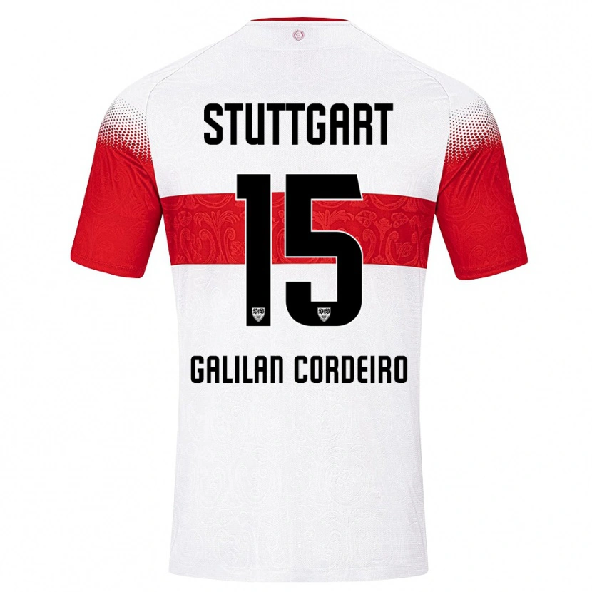 Danxen Mænd Guilherme Galilan Cordeiro #15 Hvid Rød Gul Hjemmebane Spillertrøjer 2026/27 Trøje T-Shirt