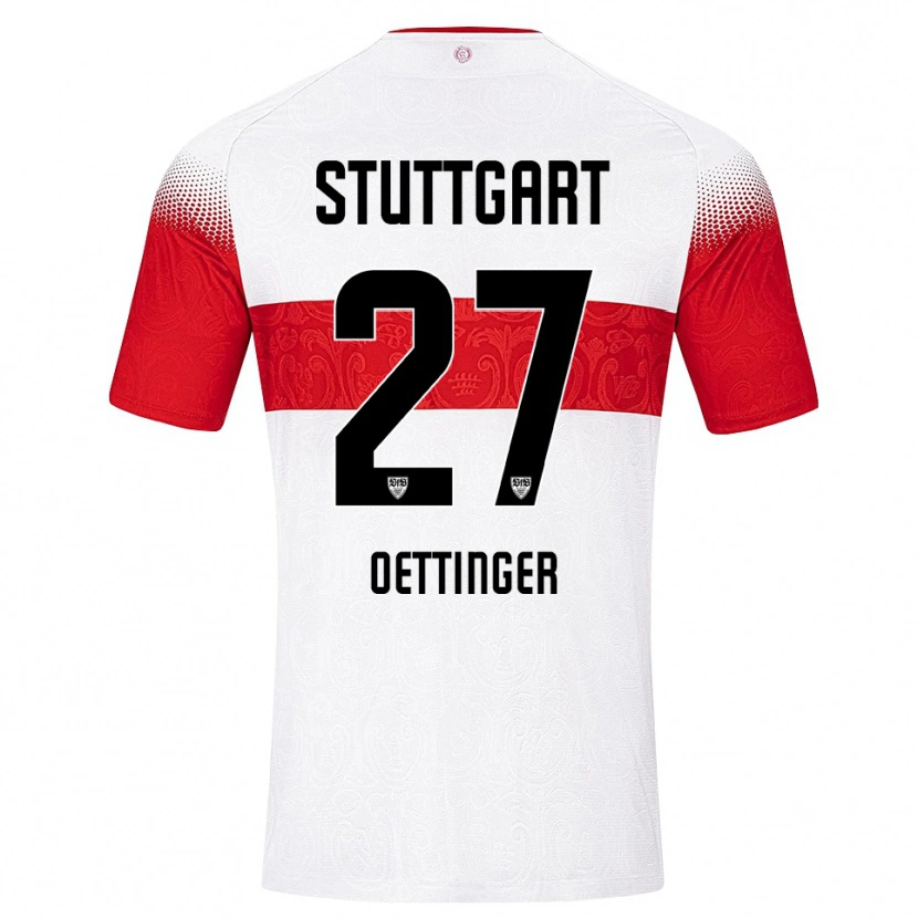 Danxen Mænd Jannik Oettinger #27 Hvid Rød Gul Hjemmebane Spillertrøjer 2026/27 Trøje T-Shirt
