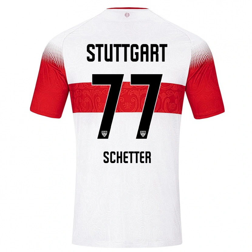 Danxen Mænd Leonie Schetter #77 Hvid Rød Gul Hjemmebane Spillertrøjer 2026/27 Trøje T-Shirt
