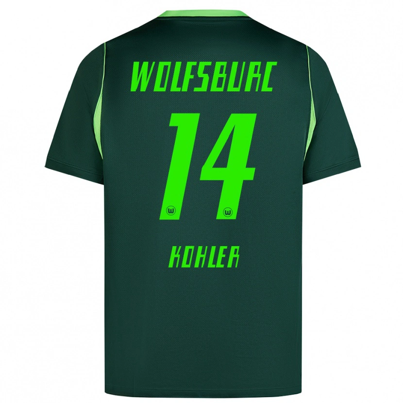 Danxen Mænd Leonard Köhler #14 Mørkegrøn Hvid Hjemmebane Spillertrøjer 2026/27 Trøje T-Shirt