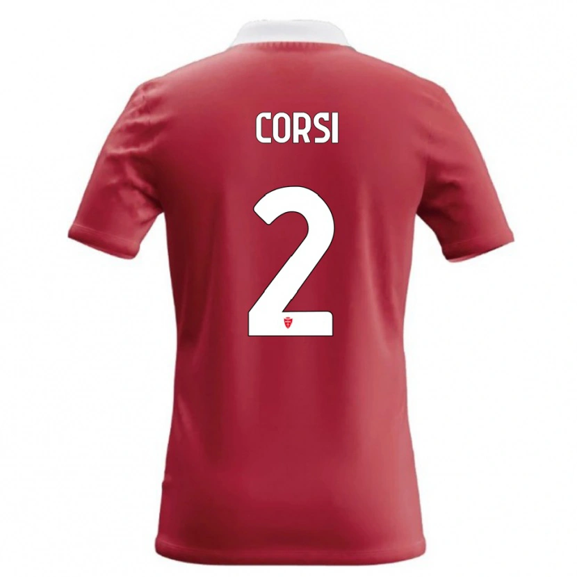 Danxen Mænd Giovanni Corsi #2 Rød Hvid Hjemmebane Spillertrøjer 2026/27 Trøje T-Shirt