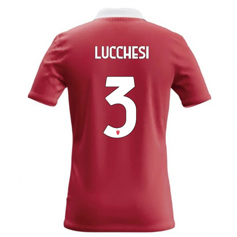 Danxen Mænd Lorenzo Lucchesi #3 Rød Hvid Hjemmebane Spillertrøjer 2026/27 Trøje T-Shirt