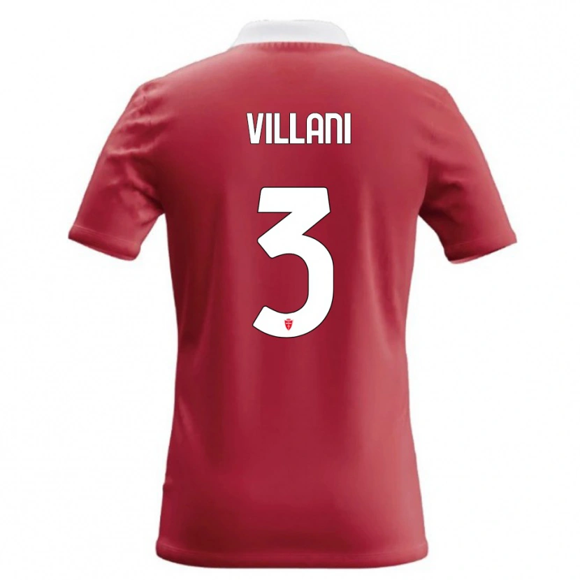 Danxen Mænd Matteo Villani #3 Rød Hvid Hjemmebane Spillertrøjer 2026/27 Trøje T-Shirt