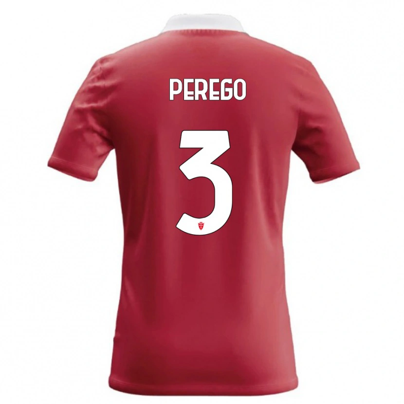 Danxen Mænd Gregorio Perego #3 Rød Hvid Hjemmebane Spillertrøjer 2026/27 Trøje T-Shirt