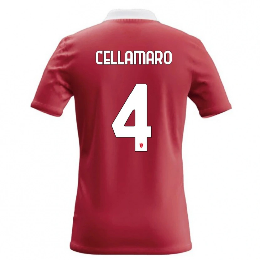 Danxen Mænd Simone Cellamaro #4 Rød Hvid Hjemmebane Spillertrøjer 2026/27 Trøje T-Shirt