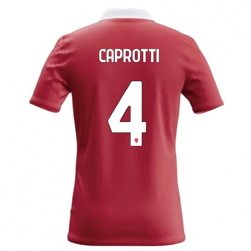 Danxen Mænd Carlo Caprotti #4 Rød Hvid Hjemmebane Spillertrøjer 2026/27 Trøje T-Shirt