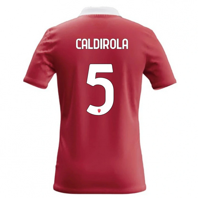 Danxen Mænd Luca Caldirola #5 Rød Hvid Hjemmebane Spillertrøjer 2026/27 Trøje T-Shirt