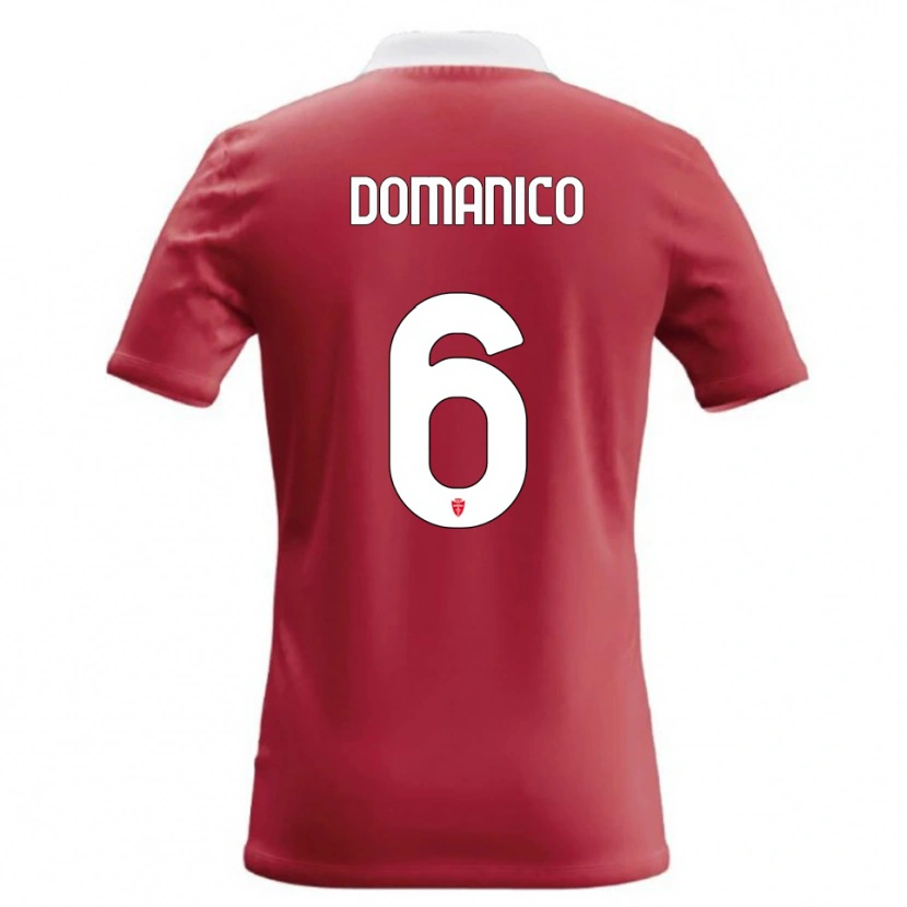 Danxen Mænd Saverio Domanico #6 Rød Hvid Hjemmebane Spillertrøjer 2026/27 Trøje T-Shirt