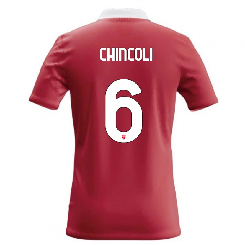 Danxen Mænd Lorenzo Chincoli #6 Rød Hvid Hjemmebane Spillertrøjer 2026/27 Trøje T-Shirt