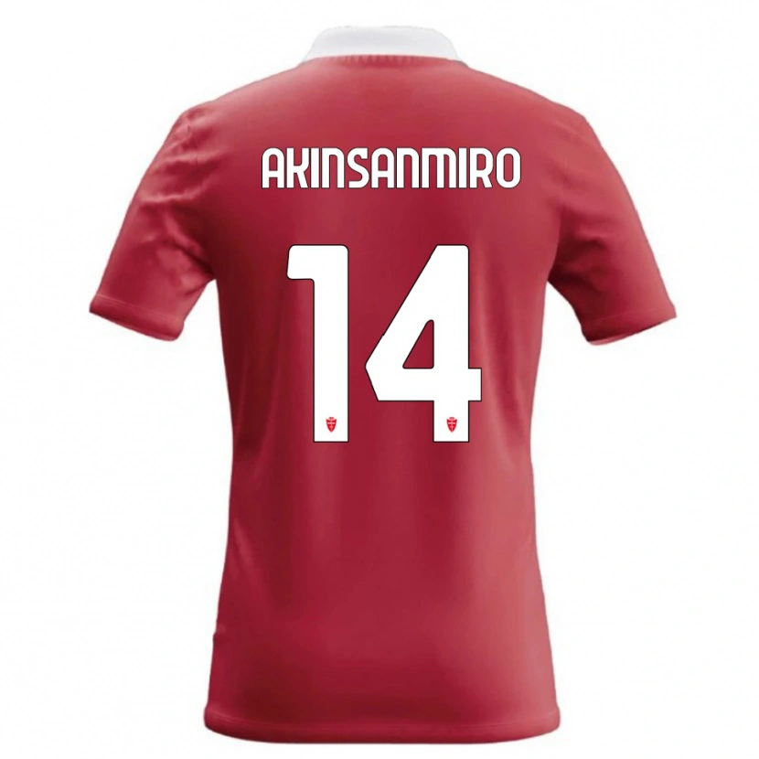 Danxen Mænd Ebenezer Akinsanmiro #14 Rød Hvid Hjemmebane Spillertrøjer 2026/27 Trøje T-Shirt