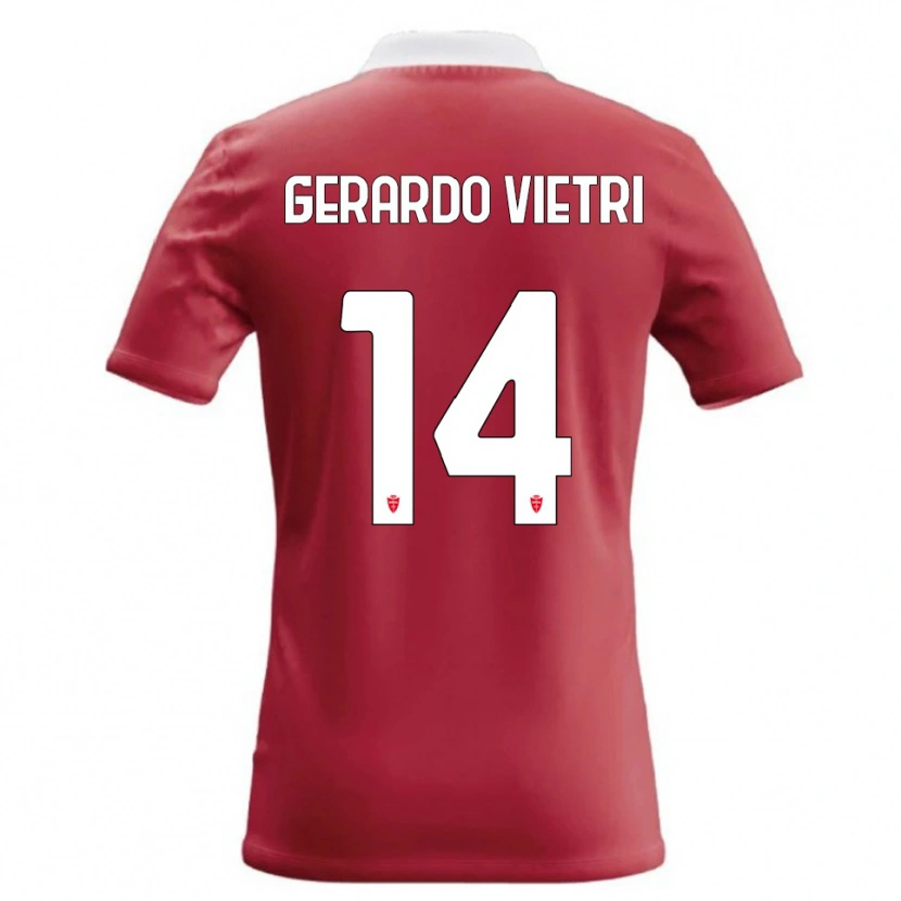 Danxen Mænd Alessandro Gerardo Vietri #14 Rød Hvid Hjemmebane Spillertrøjer 2026/27 Trøje T-Shirt
