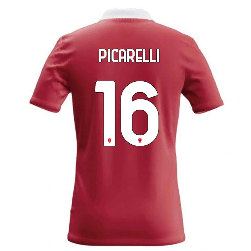 Danxen Mænd Marco Picarelli #16 Rød Hvid Hjemmebane Spillertrøjer 2026/27 Trøje T-Shirt