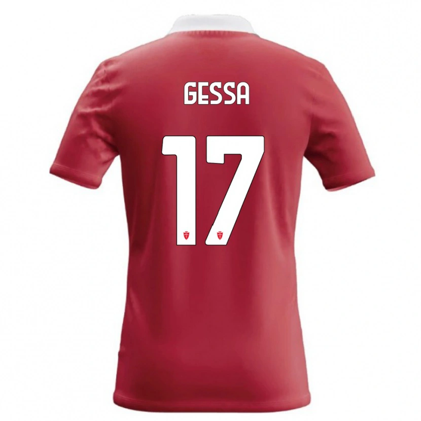 Danxen Mænd Francesco Gessa #17 Rød Hvid Hjemmebane Spillertrøjer 2026/27 Trøje T-Shirt