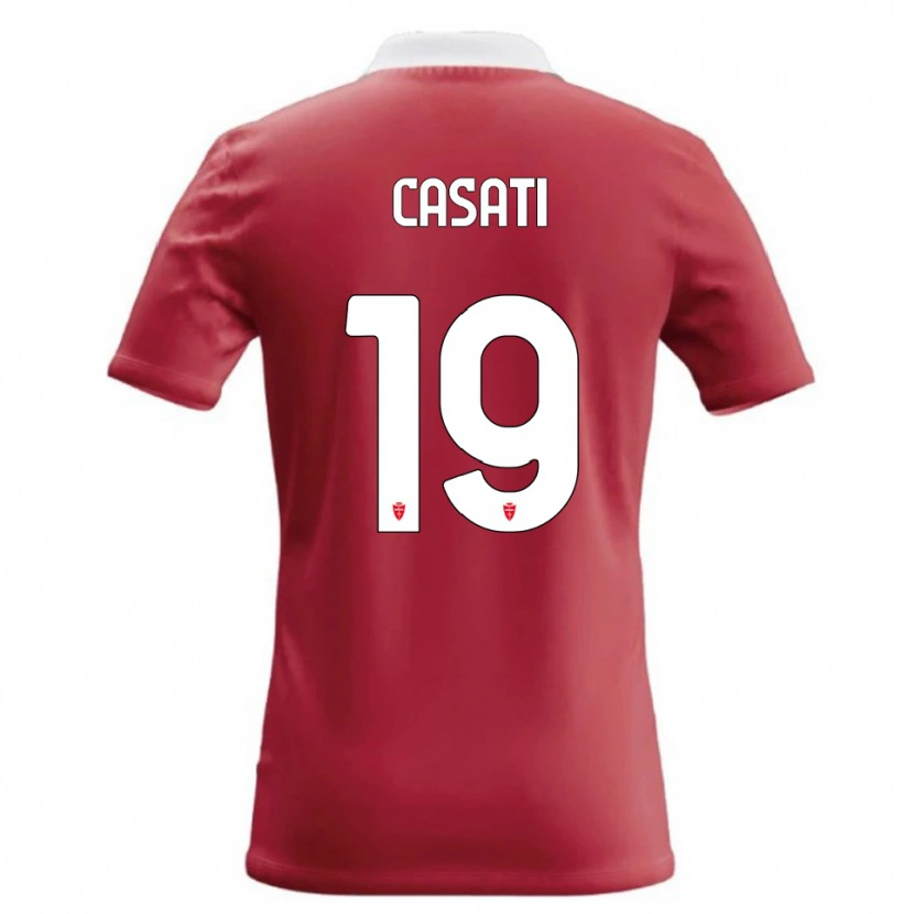 Danxen Mænd Leonardo Casati #19 Rød Hvid Hjemmebane Spillertrøjer 2026/27 Trøje T-Shirt