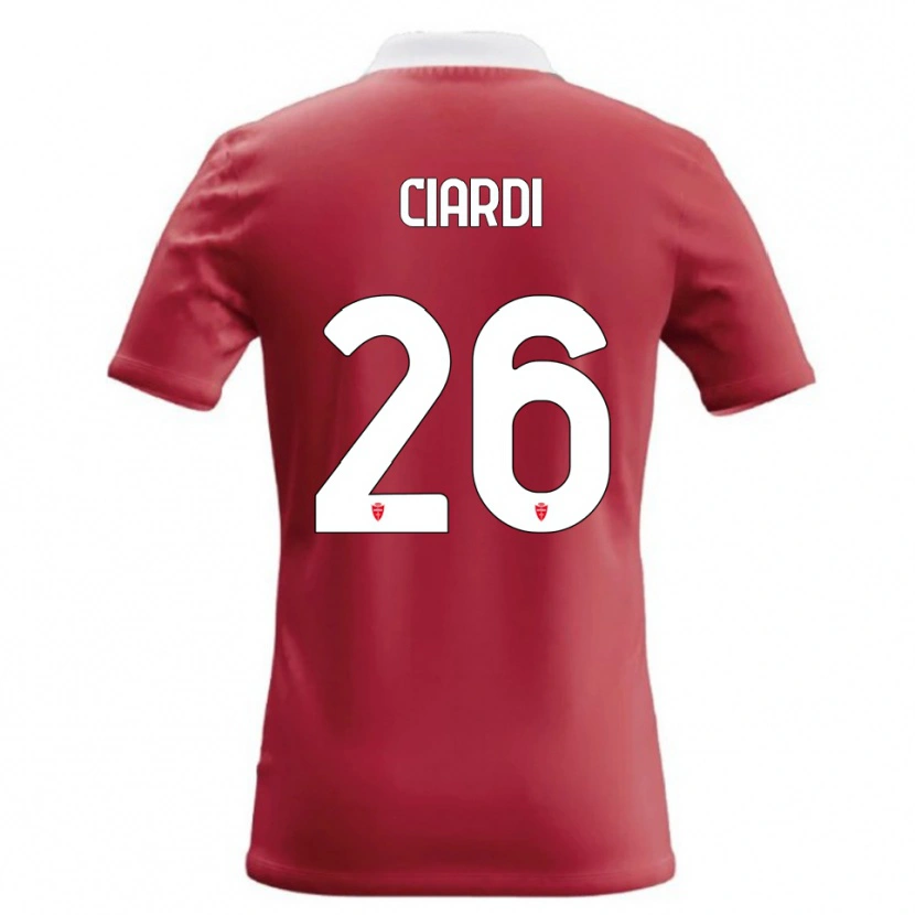 Danxen Mænd Tommaso Ciardi #26 Rød Hvid Hjemmebane Spillertrøjer 2026/27 Trøje T-Shirt