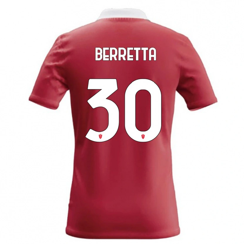 Danxen Mænd Alessandro Berretta #30 Rød Hvid Hjemmebane Spillertrøjer 2026/27 Trøje T-Shirt