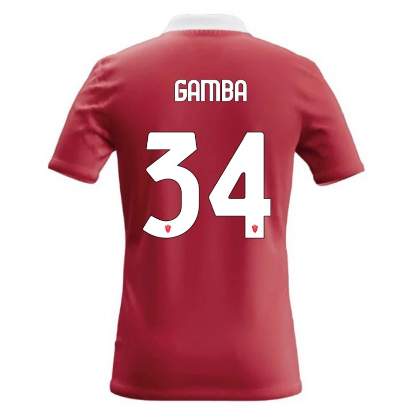 Danxen Mænd Alberto Gamba #34 Rød Hvid Hjemmebane Spillertrøjer 2026/27 Trøje T-Shirt