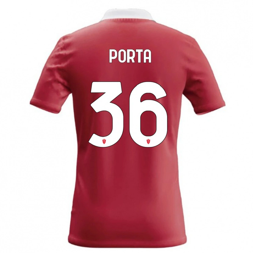 Danxen Mænd Matteo Porta #36 Rød Hvid Hjemmebane Spillertrøjer 2026/27 Trøje T-Shirt