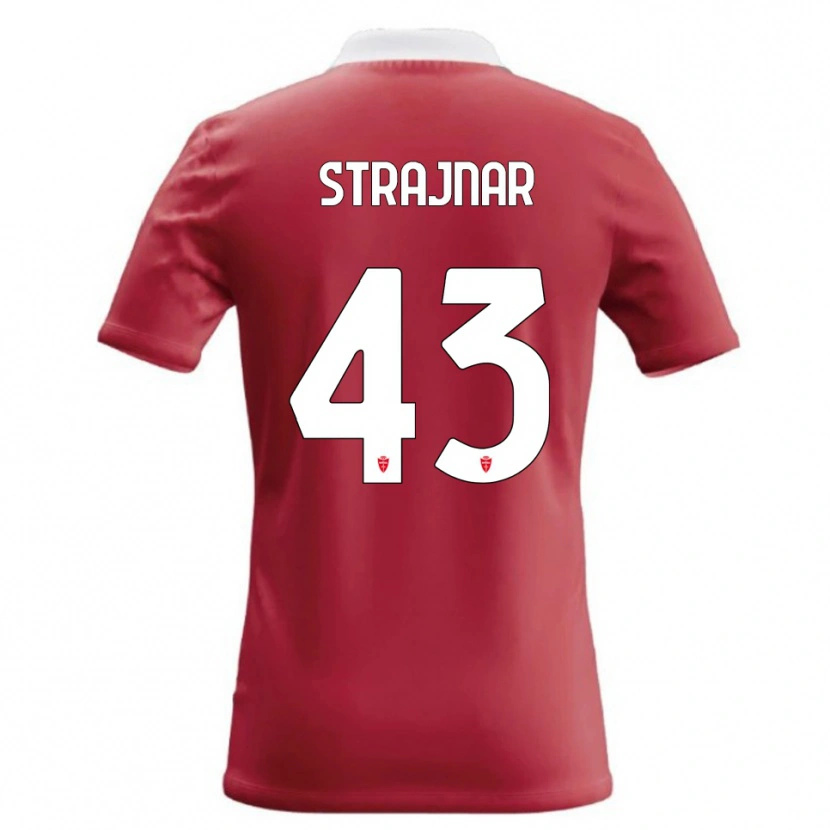 Danxen Mænd Aljaz Strajnar #43 Rød Hvid Hjemmebane Spillertrøjer 2026/27 Trøje T-Shirt