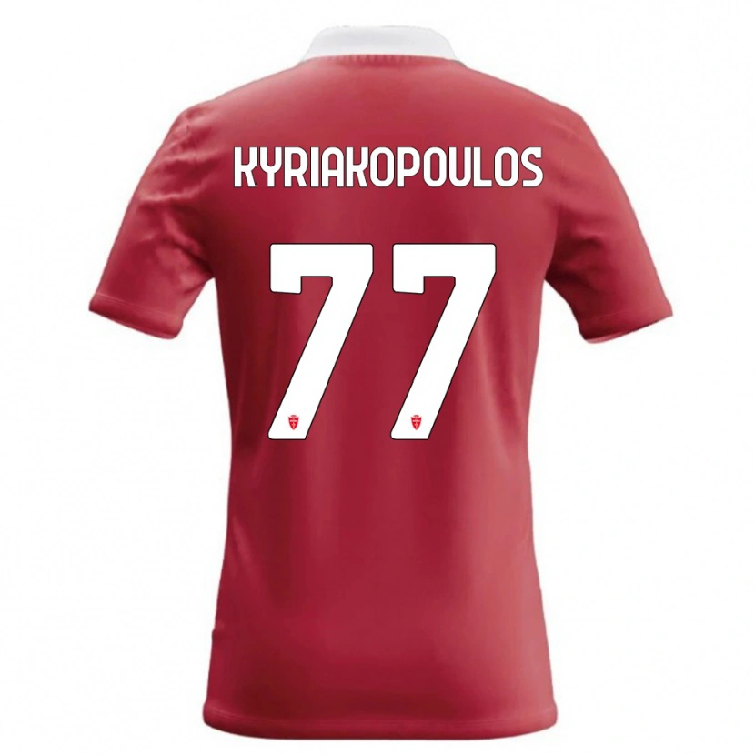 Danxen Mænd Georgios Kyriakopoulos #77 Rød Hvid Hjemmebane Spillertrøjer 2026/27 Trøje T-Shirt