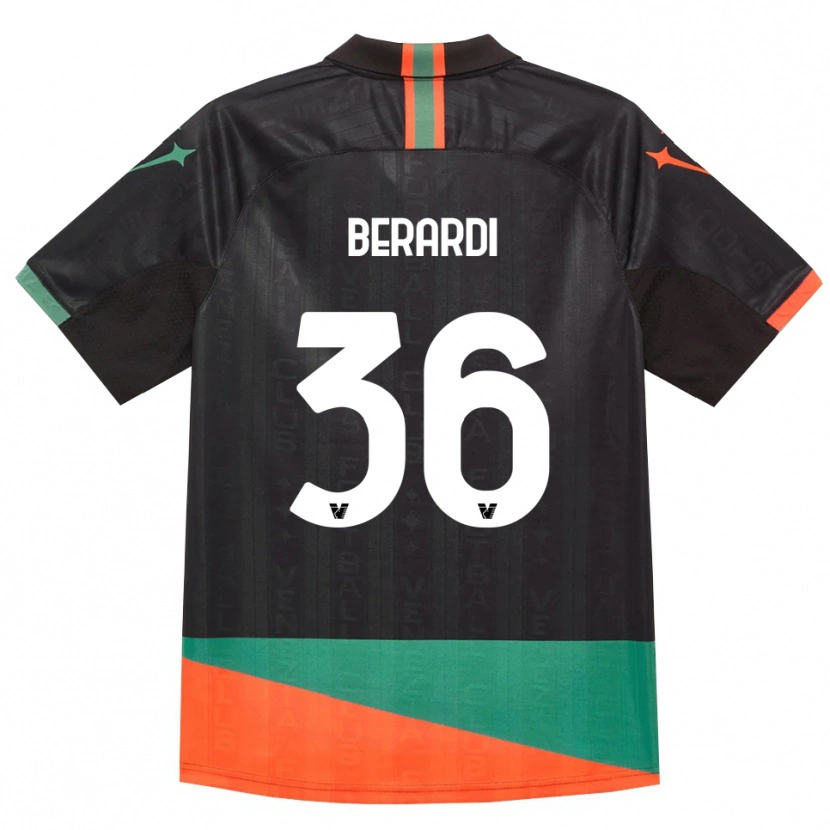Danxen Mænd Lorenzo Berardi #36 Sort Orange Grøn Hjemmebane Spillertrøjer 2026/27 Trøje T-Shirt