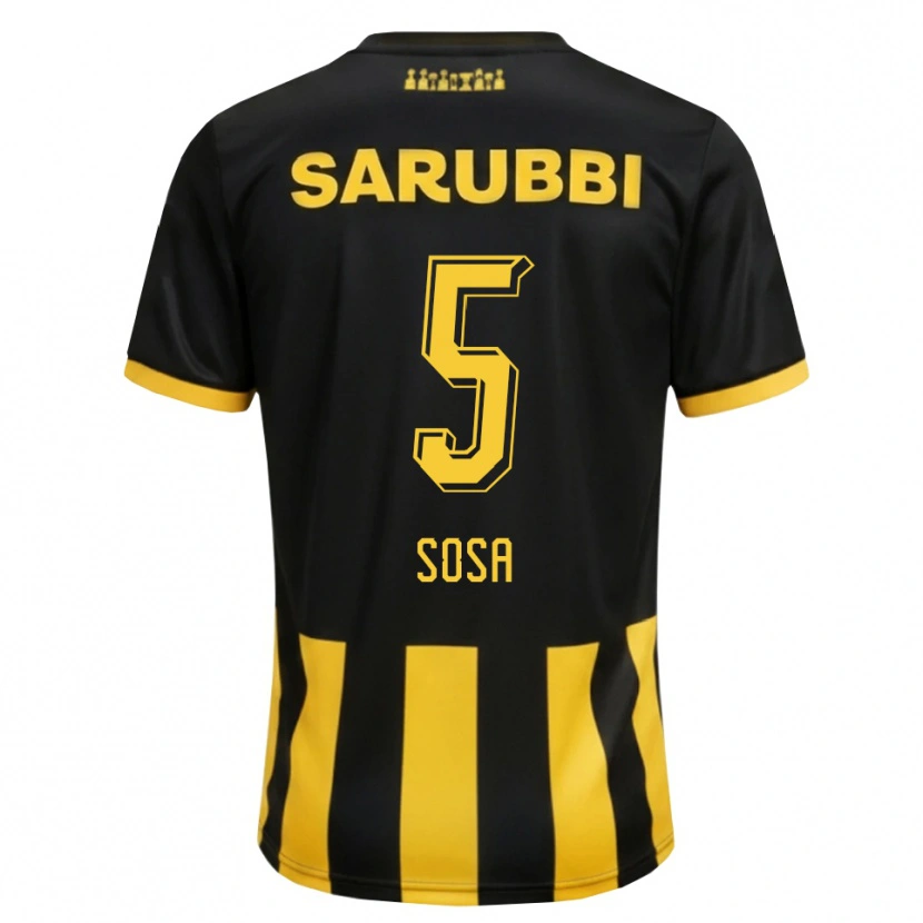 Danxen Mænd Ignacio Sosa #5 Sort Gul Hjemmebane Spillertrøjer 2026/27 Trøje T-Shirt
