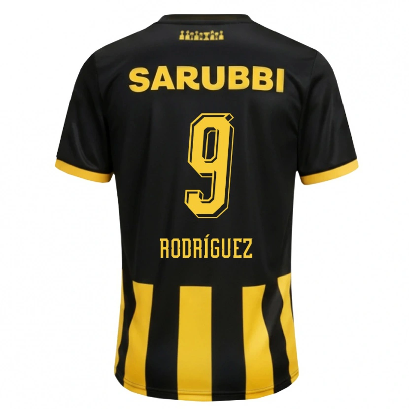 Danxen Mænd Agustín Rodríguez #9 Sort Gul Hjemmebane Spillertrøjer 2026/27 Trøje T-Shirt