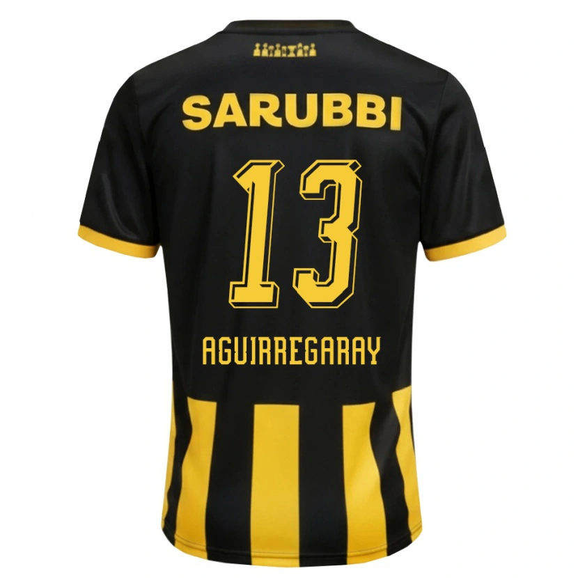 Danxen Mænd Matías Aguirregaray #13 Sort Gul Hjemmebane Spillertrøjer 2026/27 Trøje T-Shirt