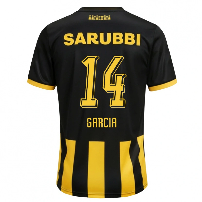 Danxen Mænd Damián García #14 Sort Gul Hjemmebane Spillertrøjer 2026/27 Trøje T-Shirt