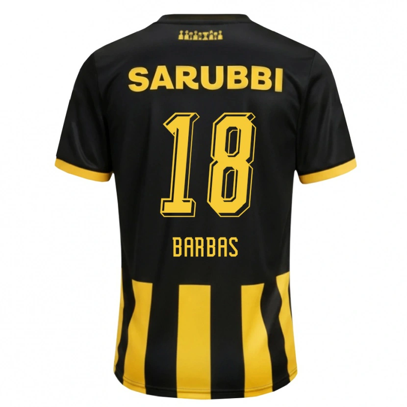 Danxen Mænd Germán Barbas #18 Sort Gul Hjemmebane Spillertrøjer 2026/27 Trøje T-Shirt
