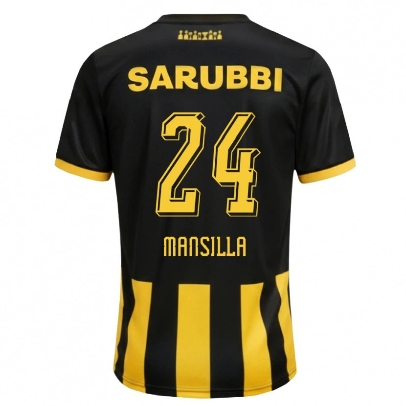 Danxen Mænd Brian Mansilla #24 Sort Gul Hjemmebane Spillertrøjer 2026/27 Trøje T-Shirt