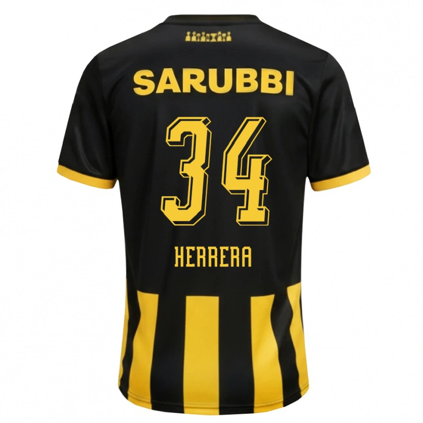 Danxen Mænd Nahuel Herrera #34 Sort Gul Hjemmebane Spillertrøjer 2026/27 Trøje T-Shirt