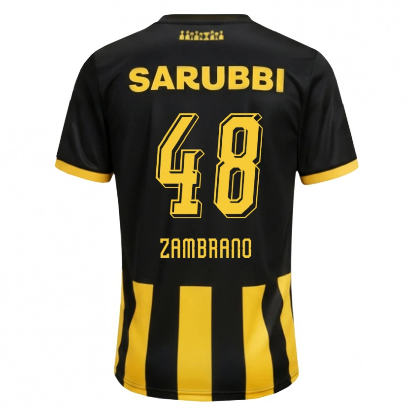 Danxen Mænd Carlos Zambrano #48 Sort Gul Hjemmebane Spillertrøjer 2026/27 Trøje T-Shirt