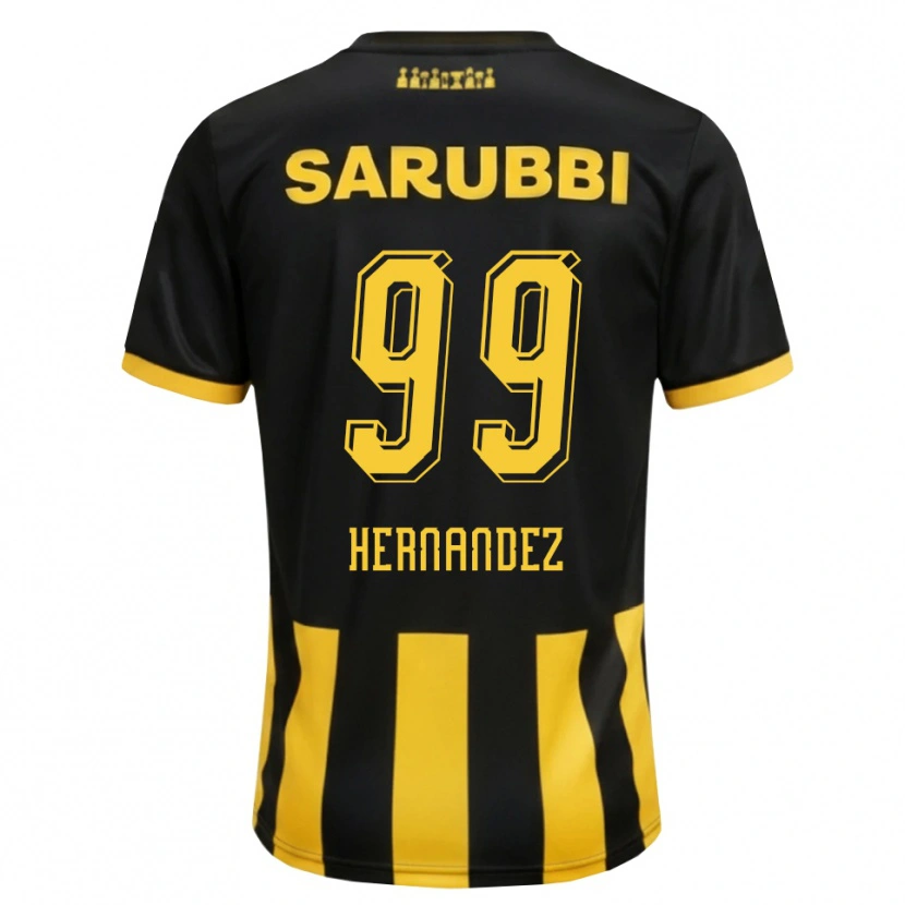 Danxen Mænd Abel Hernández #99 Sort Gul Hjemmebane Spillertrøjer 2026/27 Trøje T-Shirt
