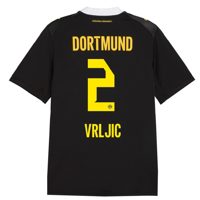 Danxen Mænd Daniel Vrljic #2 Sort Rød Gul Udebane Spillertrøjer 2026/27 Trøje T-Shirt