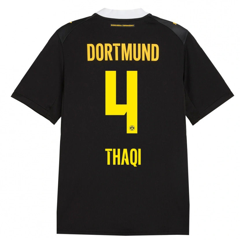 Danxen Mænd Albin Thaqi #4 Sort Rød Gul Udebane Spillertrøjer 2026/27 Trøje T-Shirt