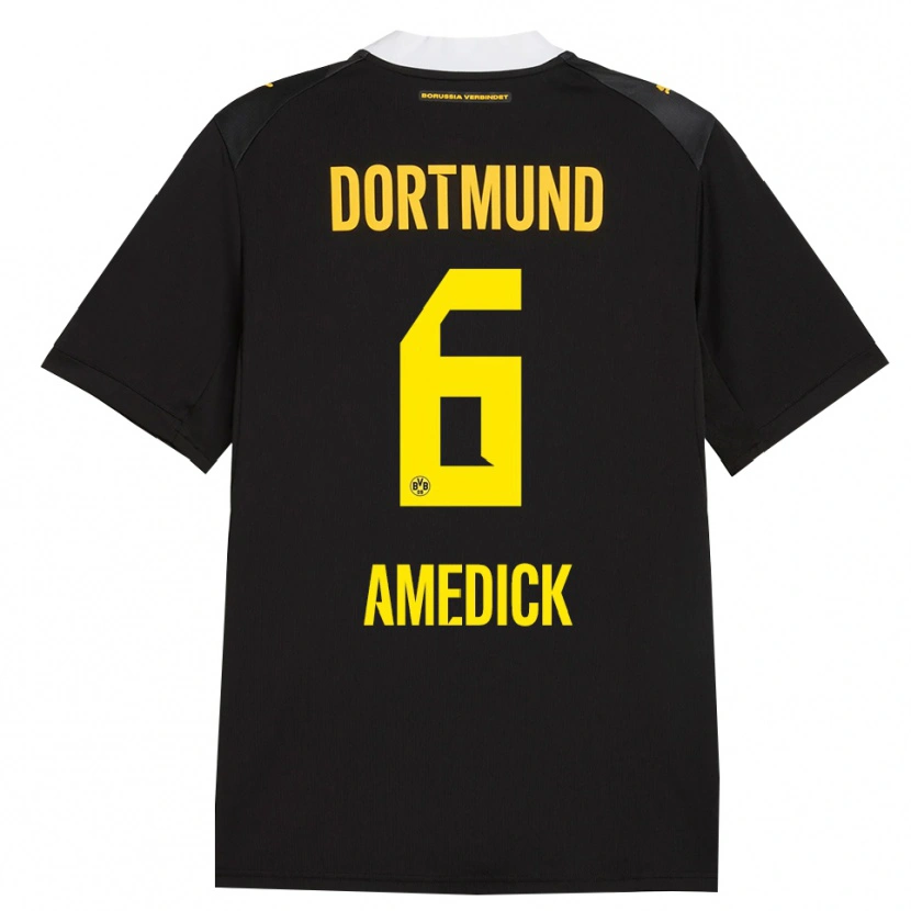 Danxen Mænd Maik Amedick #6 Sort Rød Gul Udebane Spillertrøjer 2026/27 Trøje T-Shirt