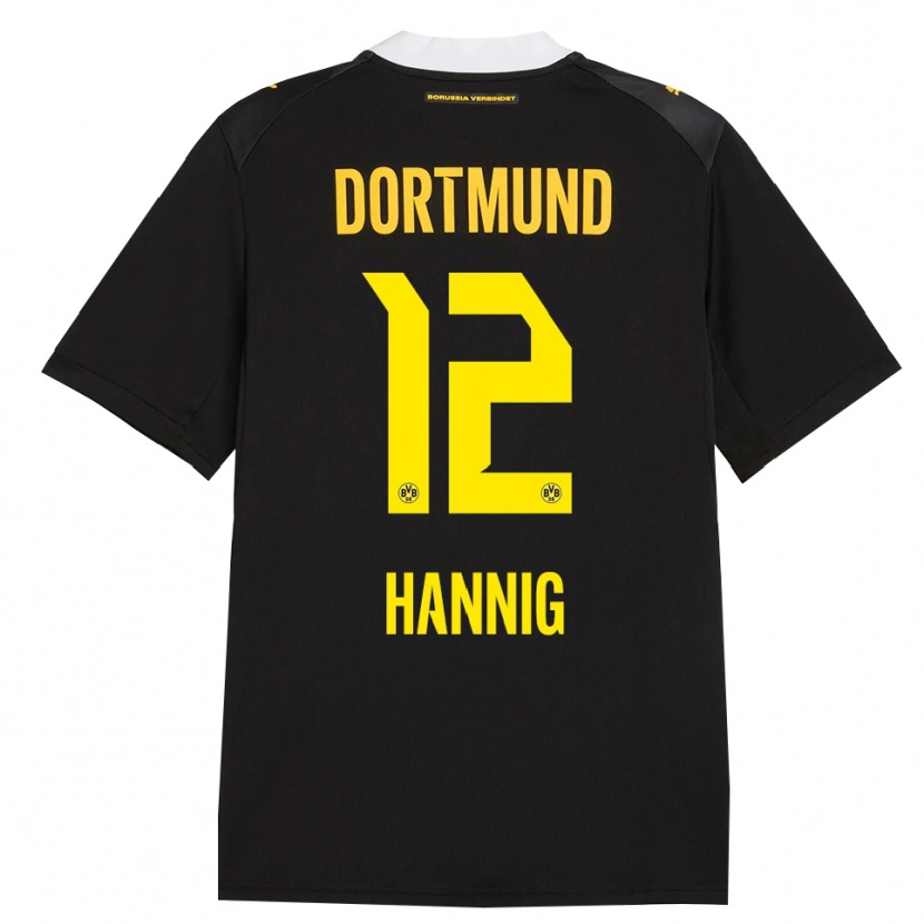 Danxen Mænd Paul Hannig #12 Sort Rød Gul Udebane Spillertrøjer 2026/27 Trøje T-Shirt